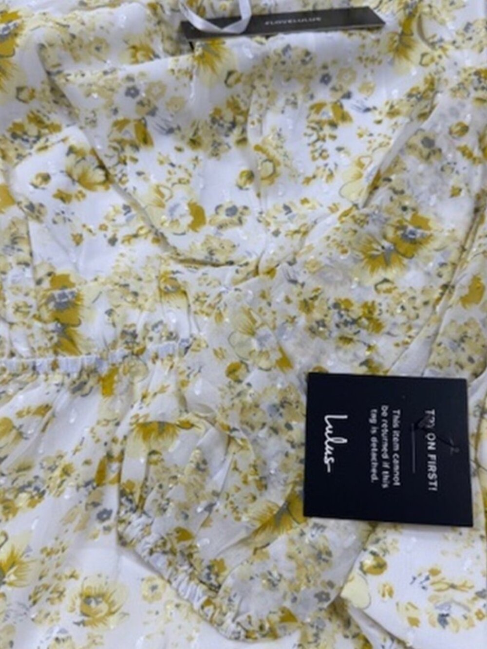 Lulus Love That Blooms Yellow Floral Print Off-the-Shoulder Maxi Dress NWT - Picture 6 of 10